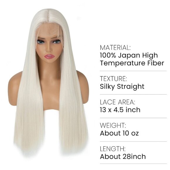 Platinum Blonde Lace Front Wig - Picture 4 of 5